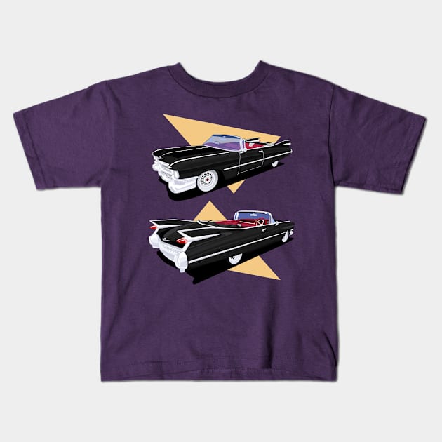 Classic Car side and black angle Kids T-Shirt by masjestudio